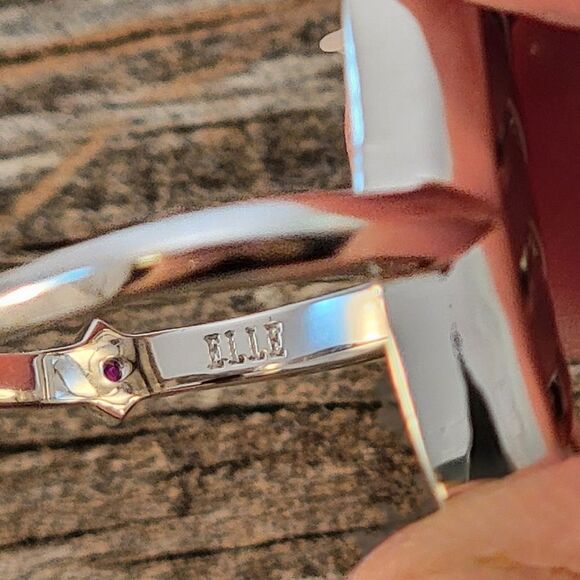 Elle Sterling Herringbone Basketweave Rectangle Ring NWOT - Picture 8 of 10